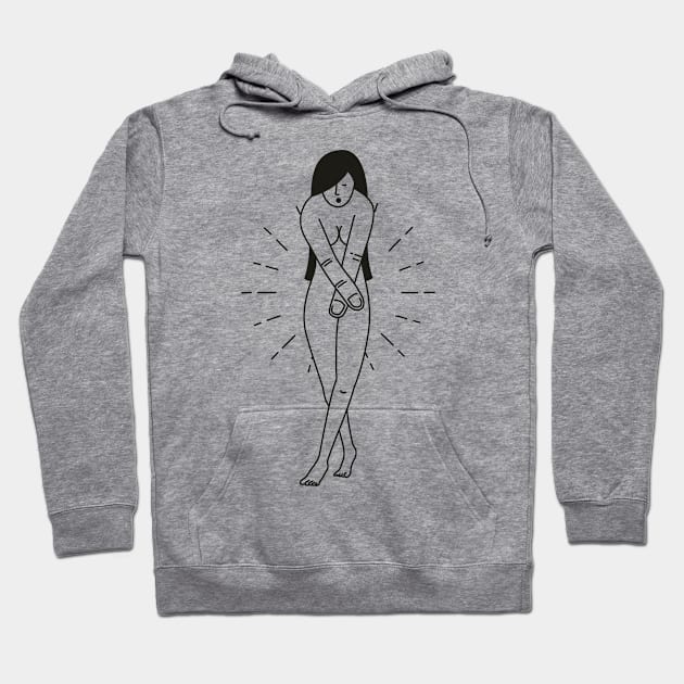 Love being nude - Cross Finger Hoodie by diardo